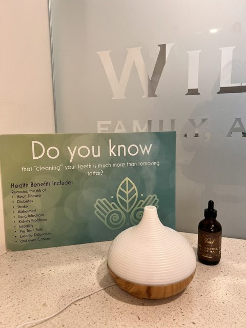 Aroma diffuser on the reception counter